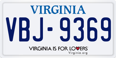 VA license plate VBJ9369