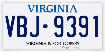 VA license plate VBJ9391