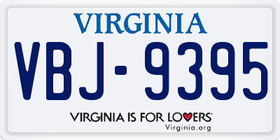 VA license plate VBJ9395