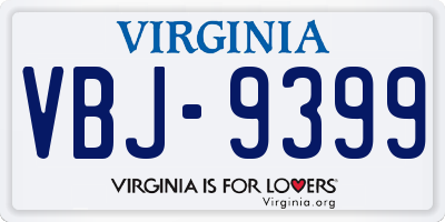 VA license plate VBJ9399