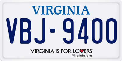 VA license plate VBJ9400