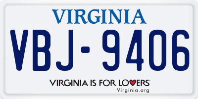 VA license plate VBJ9406
