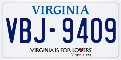 VA license plate VBJ9409