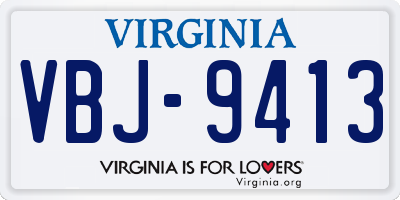 VA license plate VBJ9413