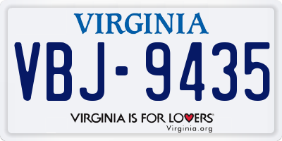 VA license plate VBJ9435