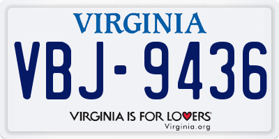 VA license plate VBJ9436