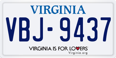 VA license plate VBJ9437