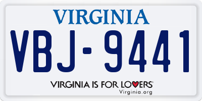VA license plate VBJ9441
