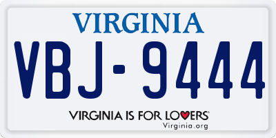 VA license plate VBJ9444
