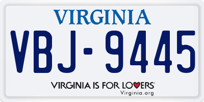 VA license plate VBJ9445