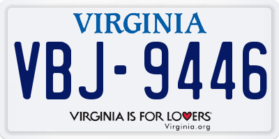 VA license plate VBJ9446