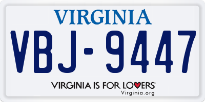 VA license plate VBJ9447