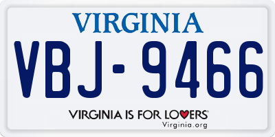 VA license plate VBJ9466