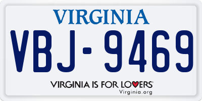 VA license plate VBJ9469