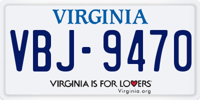 VA license plate VBJ9470
