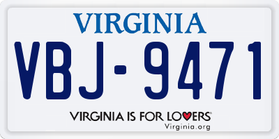 VA license plate VBJ9471