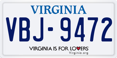 VA license plate VBJ9472