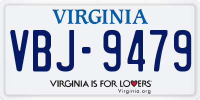 VA license plate VBJ9479