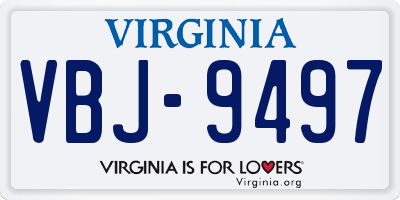 VA license plate VBJ9497