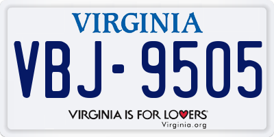 VA license plate VBJ9505