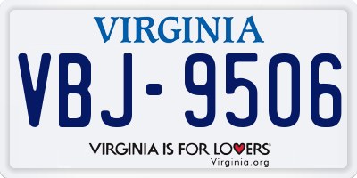 VA license plate VBJ9506