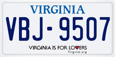 VA license plate VBJ9507