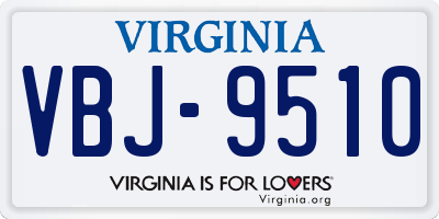 VA license plate VBJ9510