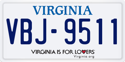 VA license plate VBJ9511