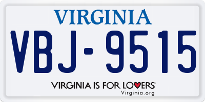 VA license plate VBJ9515