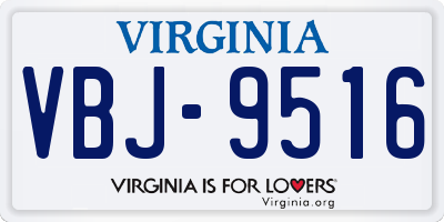 VA license plate VBJ9516