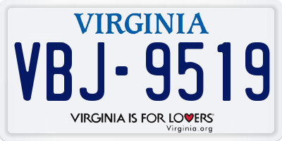 VA license plate VBJ9519
