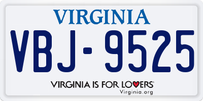 VA license plate VBJ9525