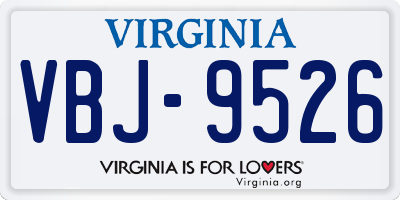 VA license plate VBJ9526