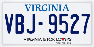 VA license plate VBJ9527