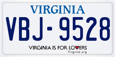 VA license plate VBJ9528