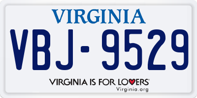 VA license plate VBJ9529