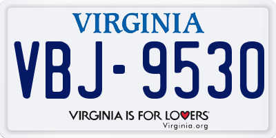 VA license plate VBJ9530