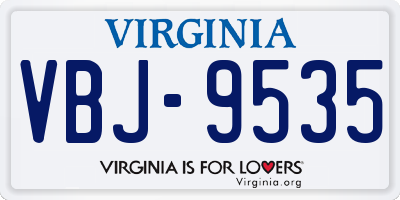 VA license plate VBJ9535