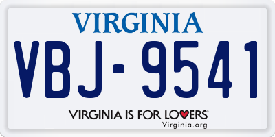 VA license plate VBJ9541