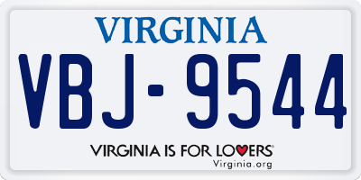 VA license plate VBJ9544