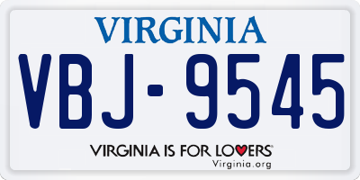VA license plate VBJ9545