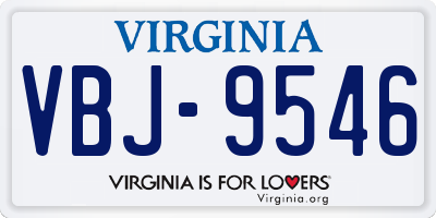 VA license plate VBJ9546