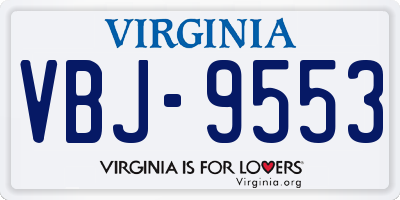 VA license plate VBJ9553
