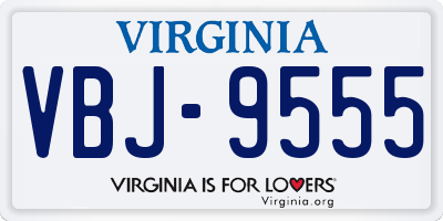 VA license plate VBJ9555