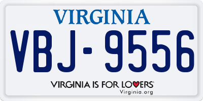 VA license plate VBJ9556