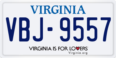 VA license plate VBJ9557