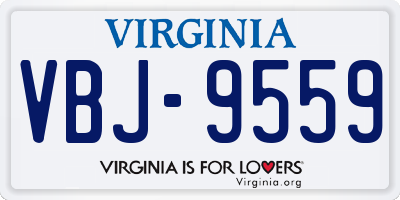 VA license plate VBJ9559