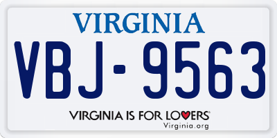 VA license plate VBJ9563
