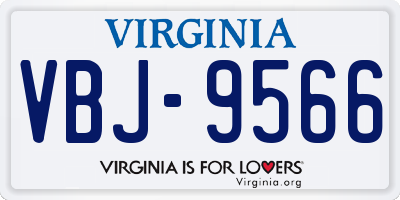 VA license plate VBJ9566
