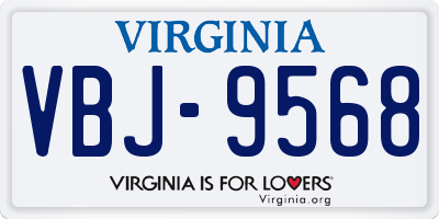VA license plate VBJ9568